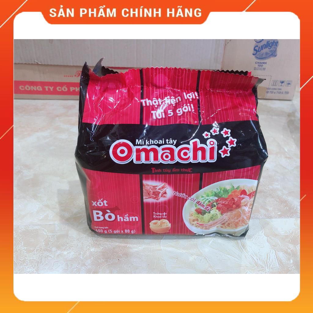 Túi 5 gói Mì Omachi Bò Hầm/Sườn Heo/Riêu Cua/Spagetty | BigBuy360 - bigbuy360.vn