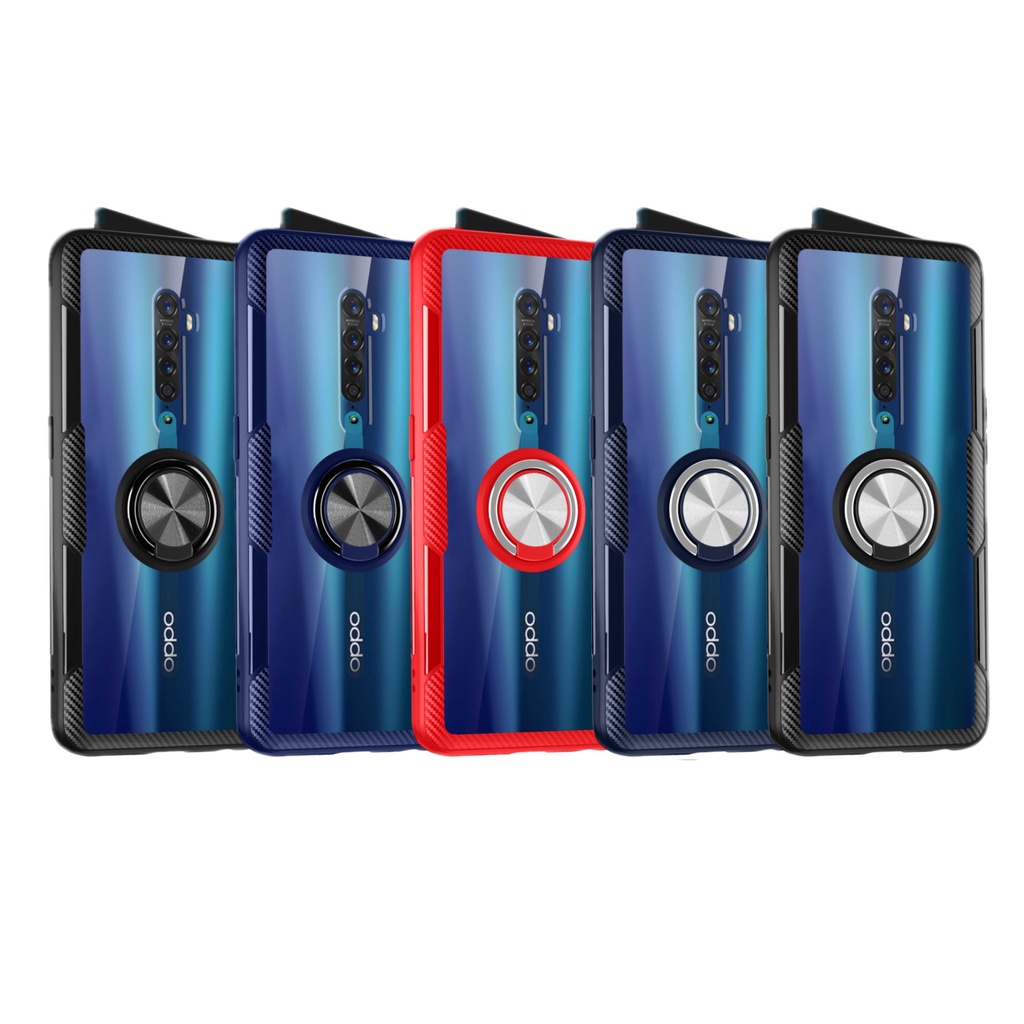 Ốp lưng Reno 10x Zoom giá đỡ lưng trong viền màu chống sốc kiêm nhẫn hút trên ô tô