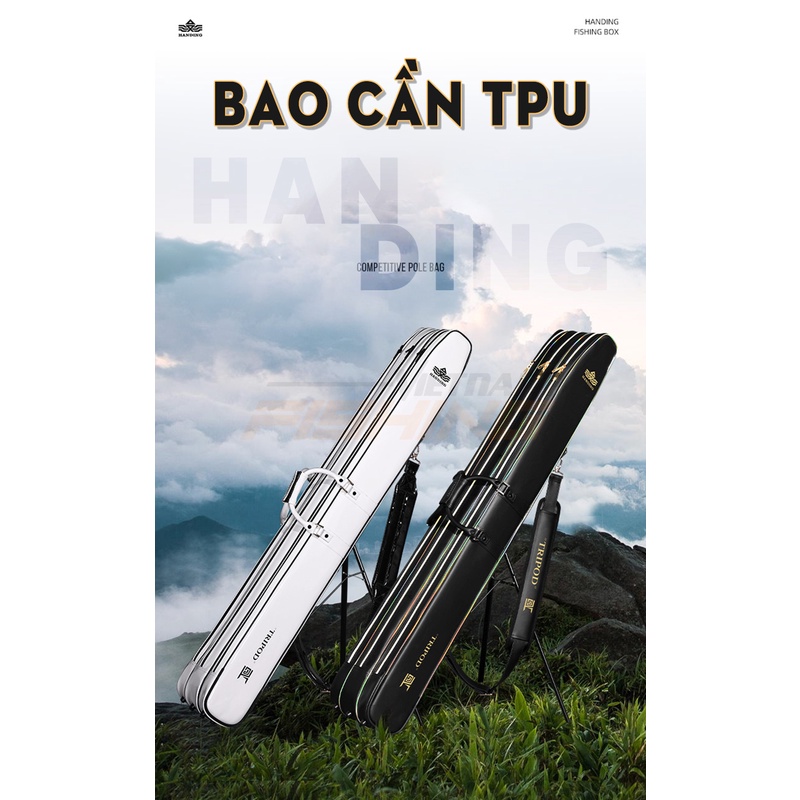 Bao Đựng Cần Handing TPU ( màu đen loại 2 ngăn 130*13*12cm có chân) - Túi đựng đồ câu