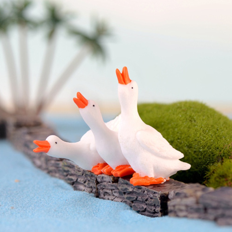 Set 3 Mô Hình Chú Ngỗng Mini Trang Trí Sân Vườn