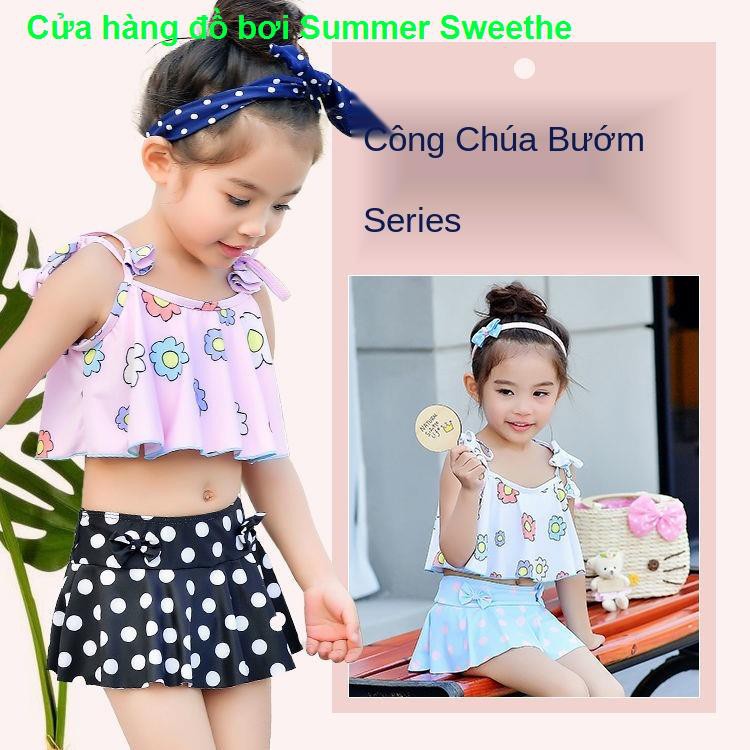 Children áo tắm nữ một mảnh Váy Đồ bơi Bảo thủ Trẻ em lớn dễ thương Học sinh nhỏ Bộ tươi