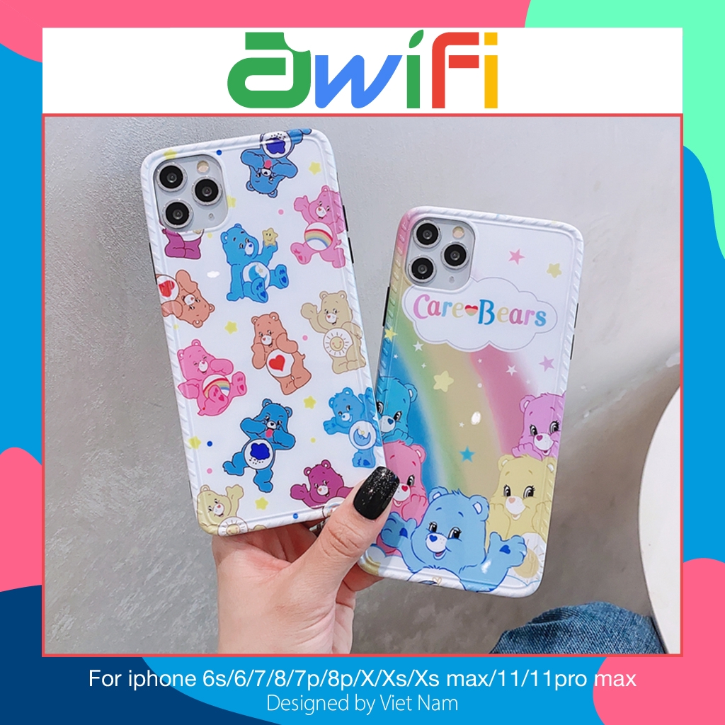 Ốp iphone - Ốp lưng imd new Gấu cầu vồng 6/6s/6plus/6splus/7/8/7plus/8plus/x/xs/xsmax/11/11promax-Awifi Case