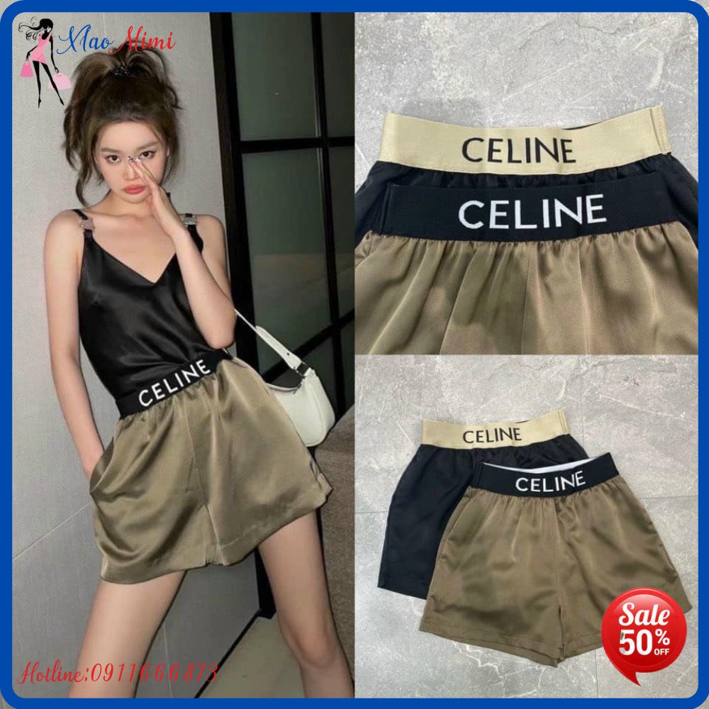 Combo 2 Quần Đùi Cạp Chun Phối Chữ Hai Màu Rêu Đen Cho Nữ