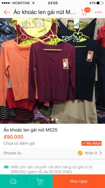 Áo len 9 nút free size