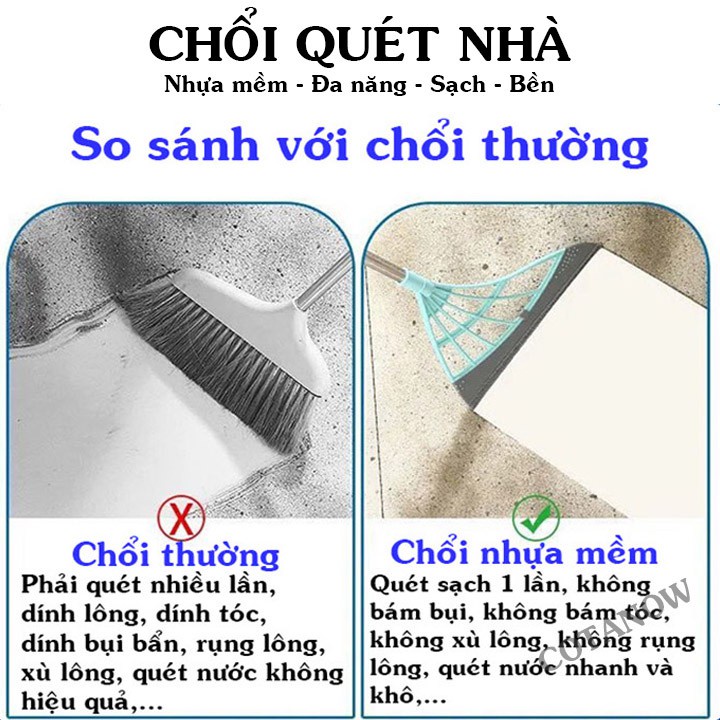 Combo 3 Chổi Quét Sàn Kèm Gạt Nước Thông Minh Silicon