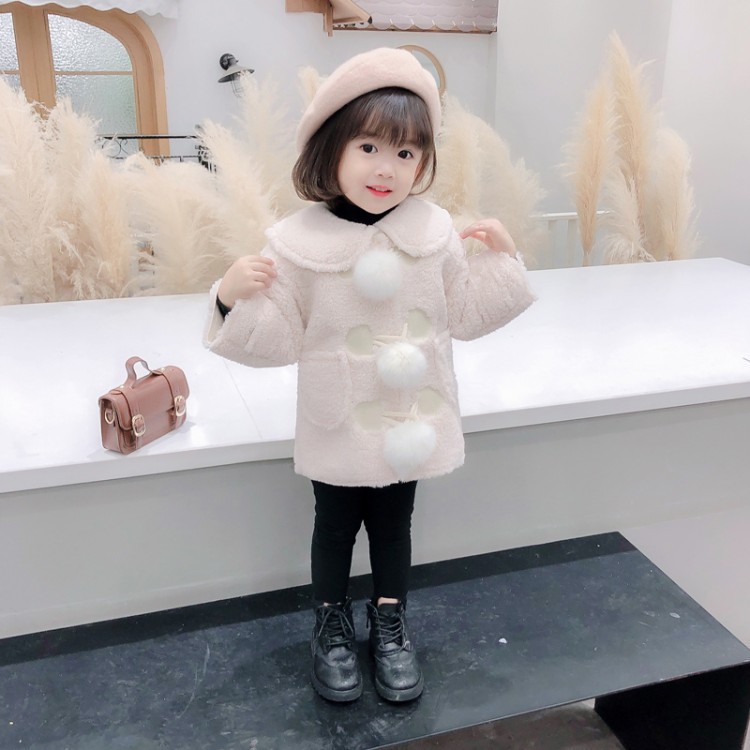 Áo khoác bé gái size 12-22kg cài cúc bông AK06