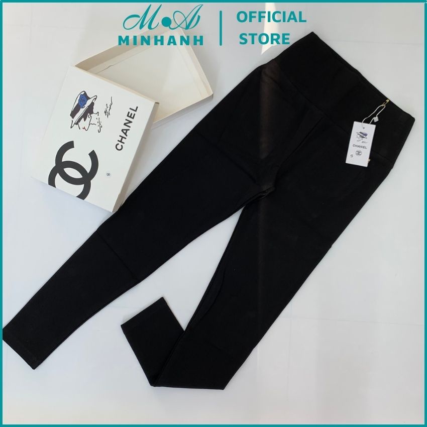 Quần legging nữ c.h.a.n.e.l vải umi cao cấp co giãn tốt size S-M-L-XL dài 90-92 cm-kèm hộp XINH-MINHANH.OFFICIAL.STORE