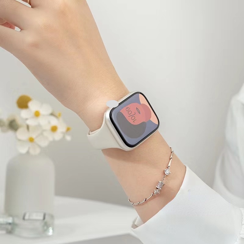 Phù Hợp Dây Đeo Đồng Hồ Bằng Cao Su Silicon Hai Màu Thay Thế Cho iwatch 49mm45mm 41mm 44mm 40mm 38mm 42mm 8 7 6 5 SE 4 3 2