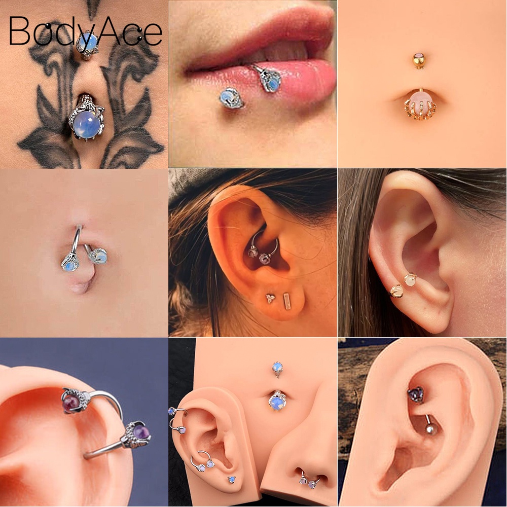 1 Khuyên Xỏ Cơ Thể Bằng Thép Không Gỉ Cá Tính