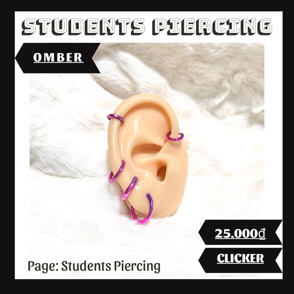 [Rẻ Vô Địch] Khuyên Tai Vòng Omber Màu Hồng Tím - Khuyên Tai Vòng Màu Cá Tính