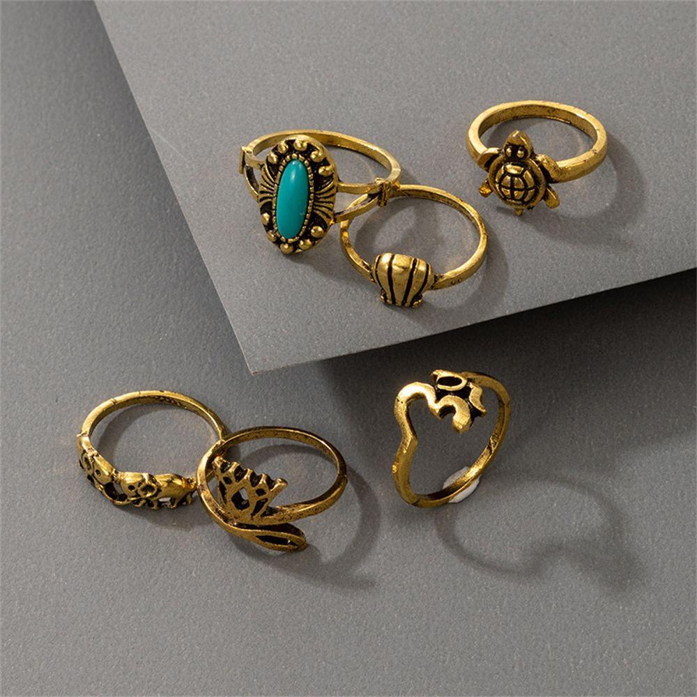 Set 4 Nhẫn Hình Rắn Phong Cách Boho Gothic Cổ Điển Dành Cho Nữ