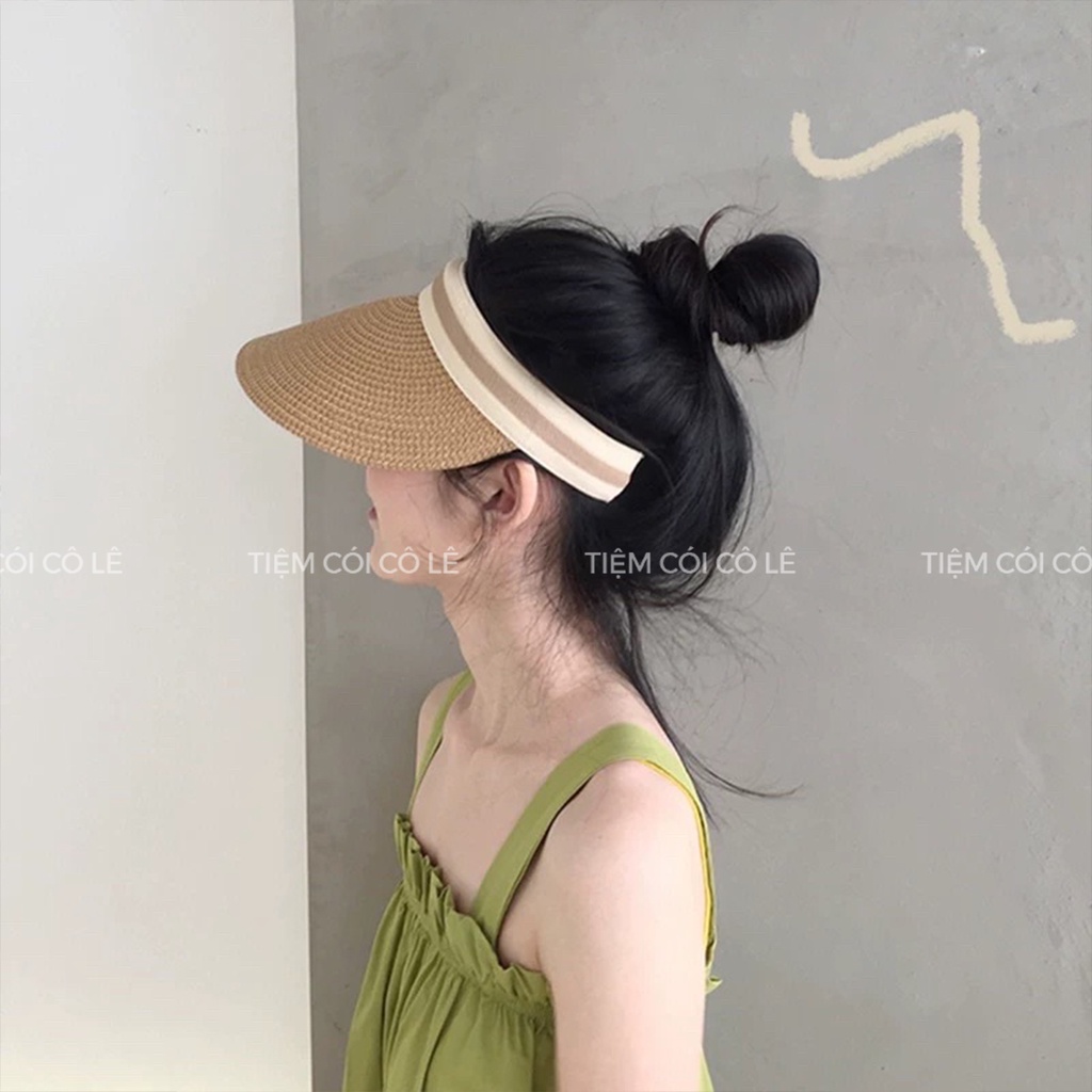 Nón cói đi biển nửa đầu phong cách khoẻ khoắn năng động - Tiệm Cói Cô Lê