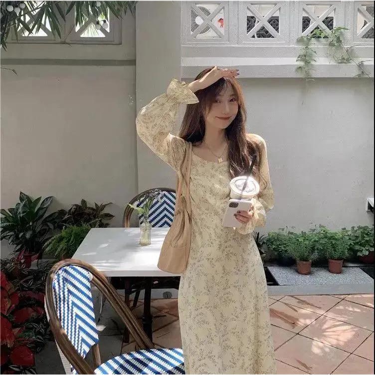 Đầm Hoa Cổ Vuông Thiết Kế Mới Thời Trang Dành Cho Nữ