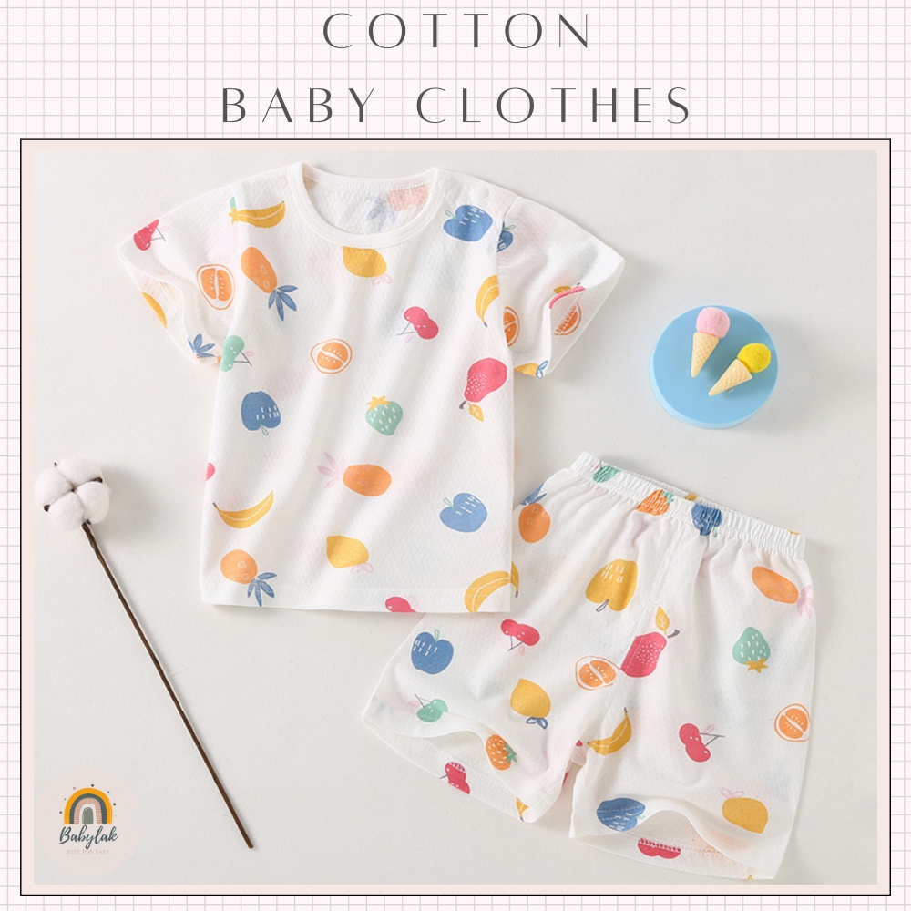 Đồ bộ quần áo thun cotton dành cho bé trai, bé gái mặc nhà mùa hè - Mẫu tay ngắn 1 - Size từ 4 đến 16kg