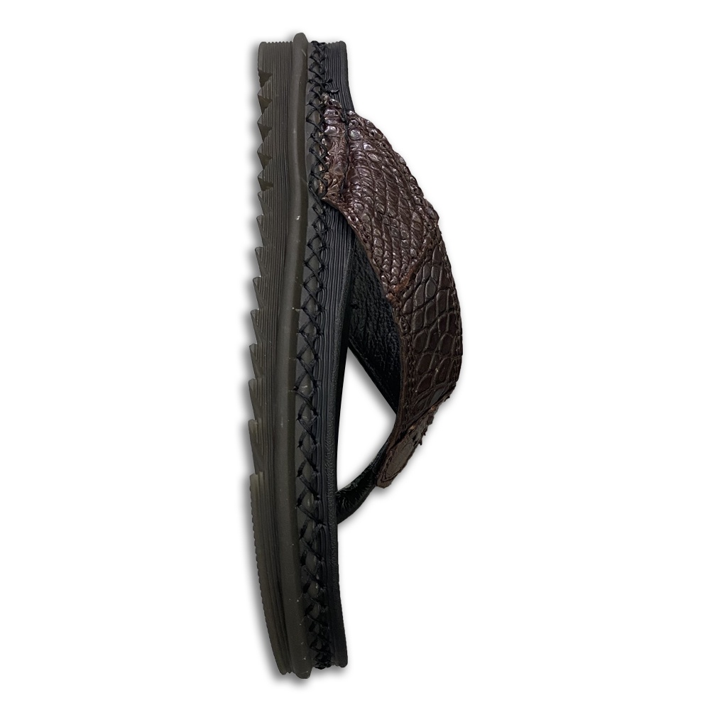 Dép xỏ ngón nam da cá sấu cao cấp thời trang đế may viền TCF1124