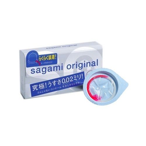 Bao cao su Sagami 002 Blue - Siêu mỏng - Non Latex - Hộp 6 chiếc