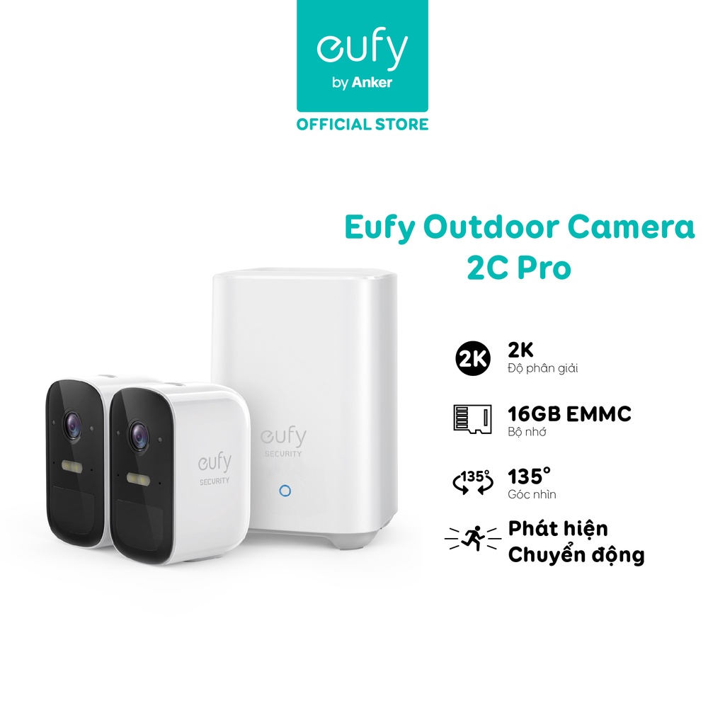 Camera an ninh ngoài trời EufyCam 2C Pro  T8861 2K