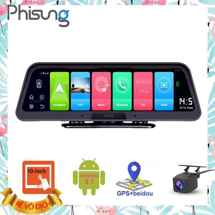 Camera đặt taplo ô tô cao cấp Phisung Q98, 4G, Wifi, GPS ,10 inch (Ghi hình trước sau cùng lúc)- Bảo hành 12 tháng [M] | BigBuy360 - bigbuy360.vn