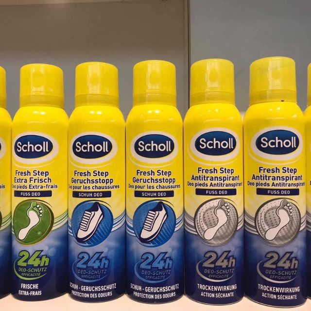 Xịt khử mùi hôi chân Scholl Fresh Step Extra Frisch Deo pieds Extra-fairs 24h hàng xách tay Đức
