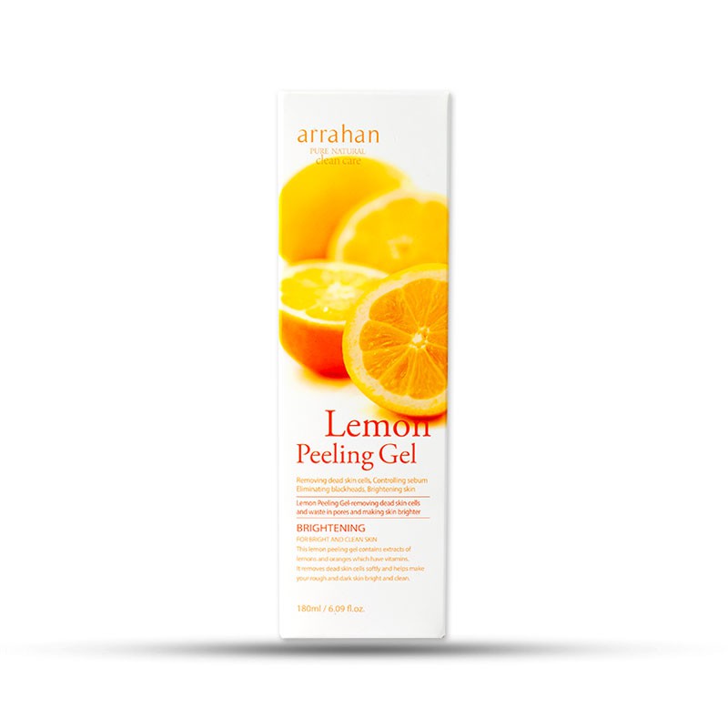 Gel tẩy da chết làm sạch sâu và giúp trắng da Arrahan Lemon White Peeling Gel (180ml) - Hàn Quốc Chính Hãng