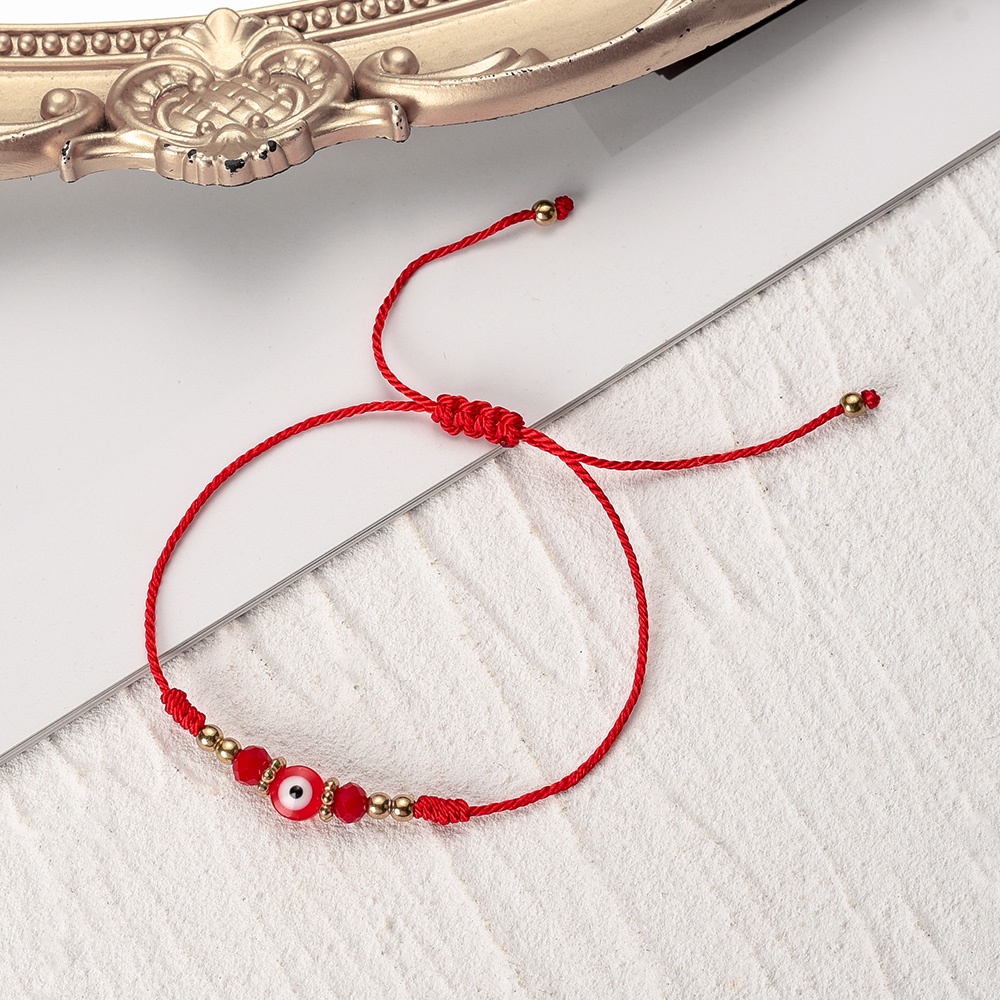 Vòng Tay Bện Dây Đỏ May Mắn Mặt Hình Mắt Quỷ Thổ Nhĩ Kỳ Có Thể Điều Chỉnh Làm Quà Tặng Cho Bạn Bè