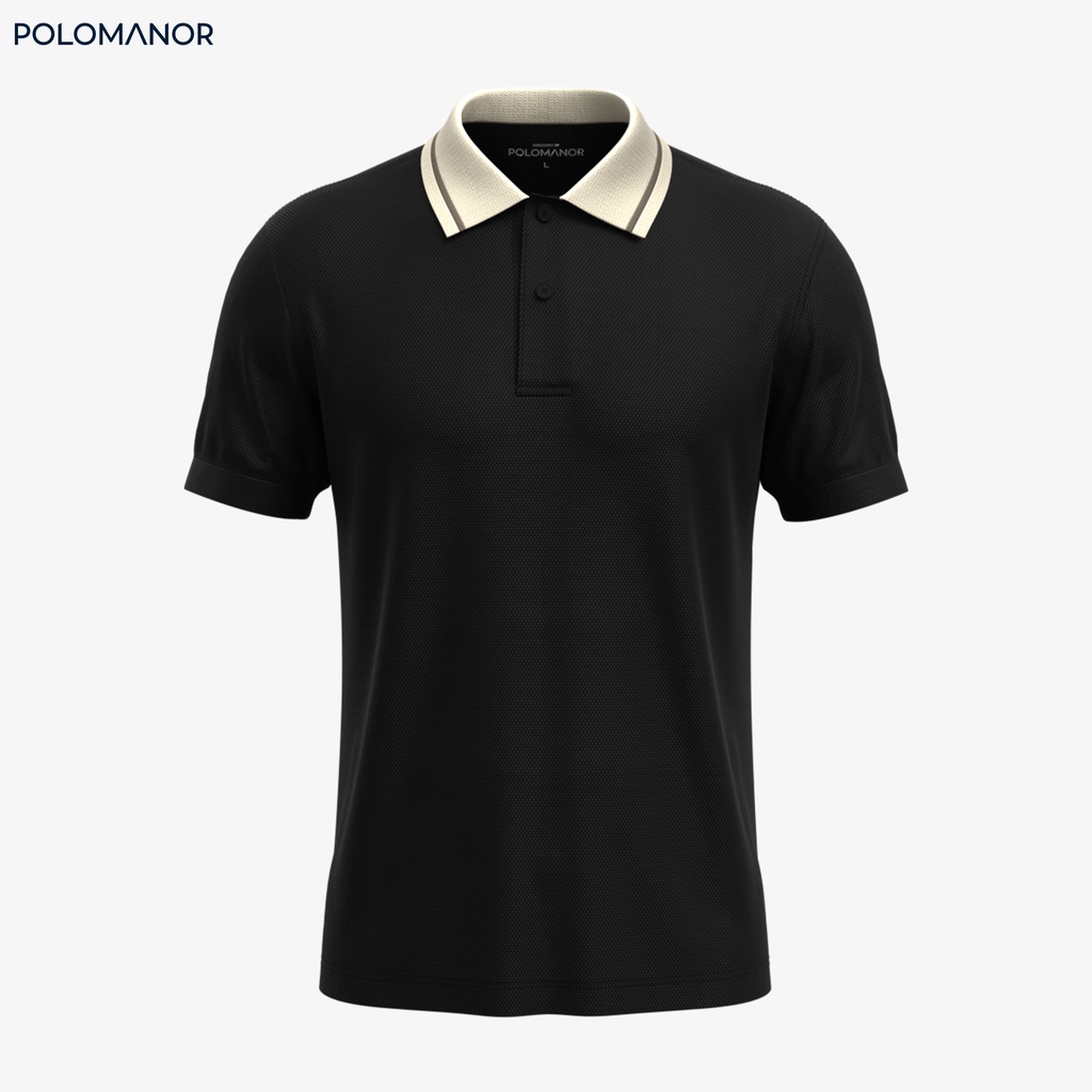 Áo Polo nam có cổ UGO-BLACK vải cá sấu cotton CMC, nam tính, thanh lịch, sang trọng - POLOMANOR