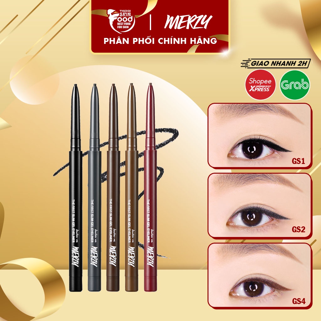 Chì Kẻ Mắt Siêu Mảnh Chống Trôi, Siêu bền, Siêu Lỳ Merzy The First Slim Gel Eyeliner 0.05g