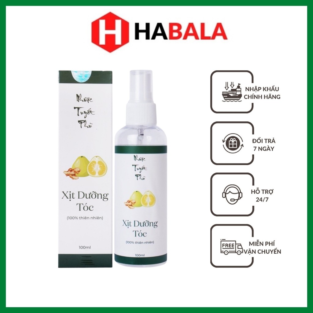 Xịt Mọc Tóc, Xịt Dưỡng Mọc Tóc Tinh Dầu Bưởi Nhược Tuyết Phù - Habala Shop