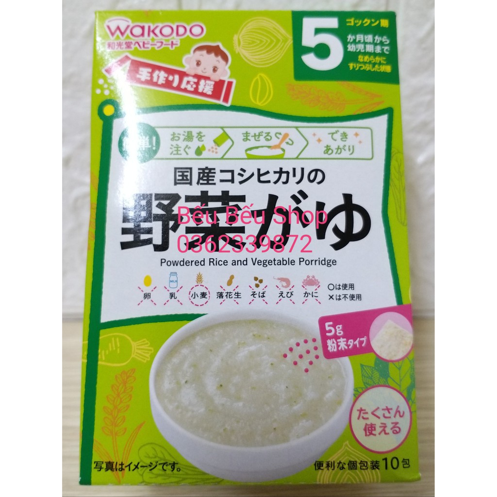Bột ăn dặm Wakodo đủ vị cho bé 5m+