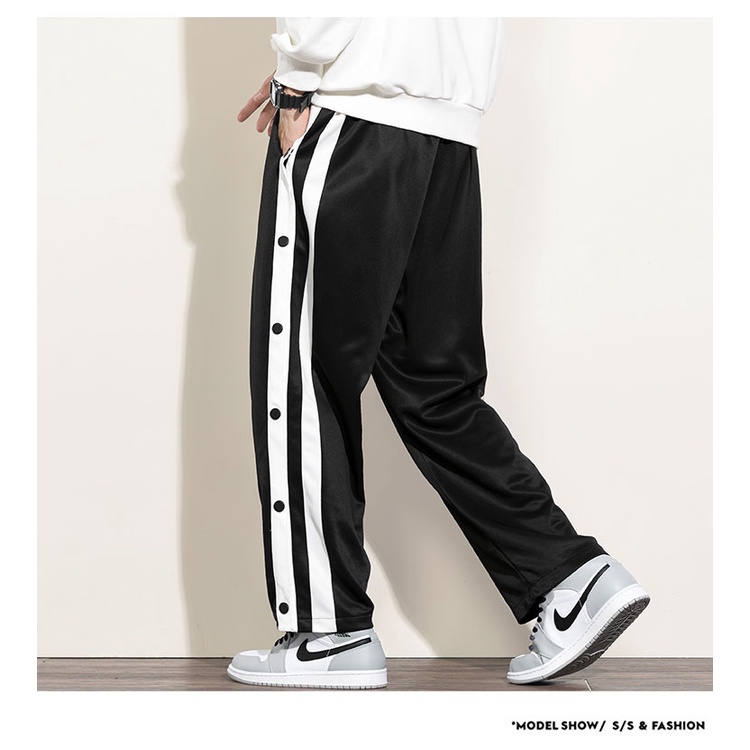 Quần ống suông nam MANTO CÚC POLY Unisex phối ba sọc thể thao Basic nam nữ Oversize mùa hè phong cách HÀN QUỐC QD46
