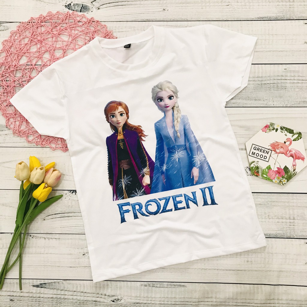 Áo thun bé gái hình Elsa chibi đáng yêu