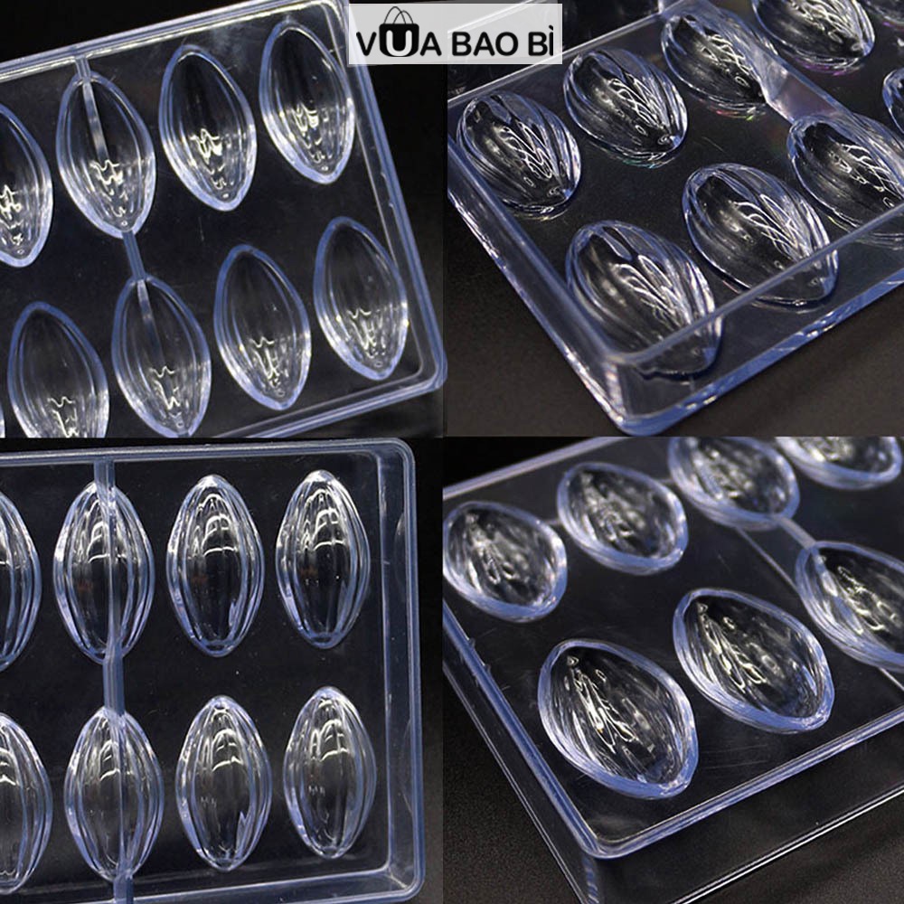 Khuôn socola hình giọt nước, khuôn socola nhựa cứng hình cánh hoa, hạt mắc ca 16 viên VUA BAO BÌ