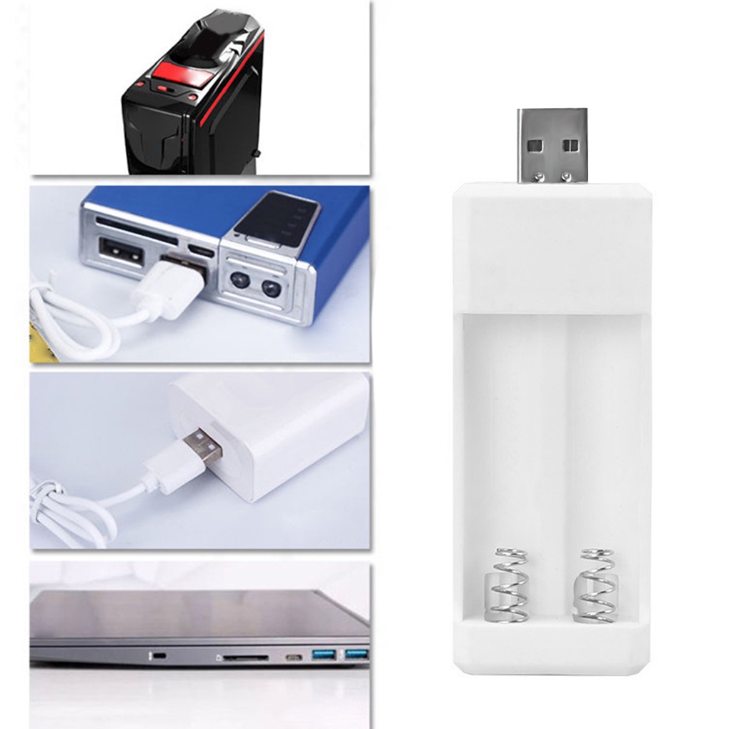 Bộ sạc pin 2 ngăn bằng nhựa sạc cho pin AA AAA bằng usb tiện lợi