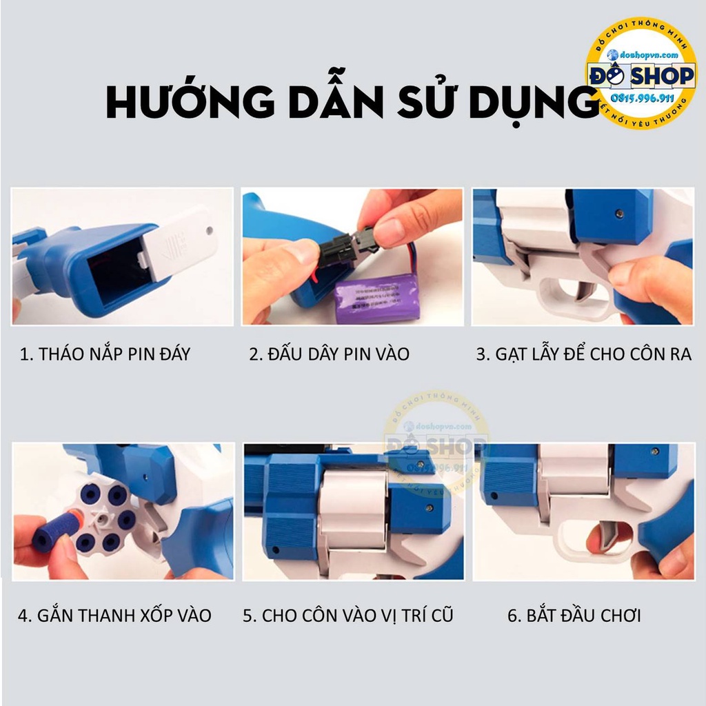 Đồ Chơi Cho Bé SUNG Nerf Nhựa ABS Pin Sạc Kèm 20 Xốp Mềm NE.03 - Đô Shop