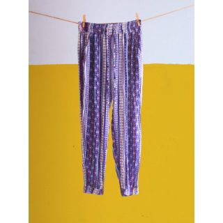 Quần Harem xanh họa tiết