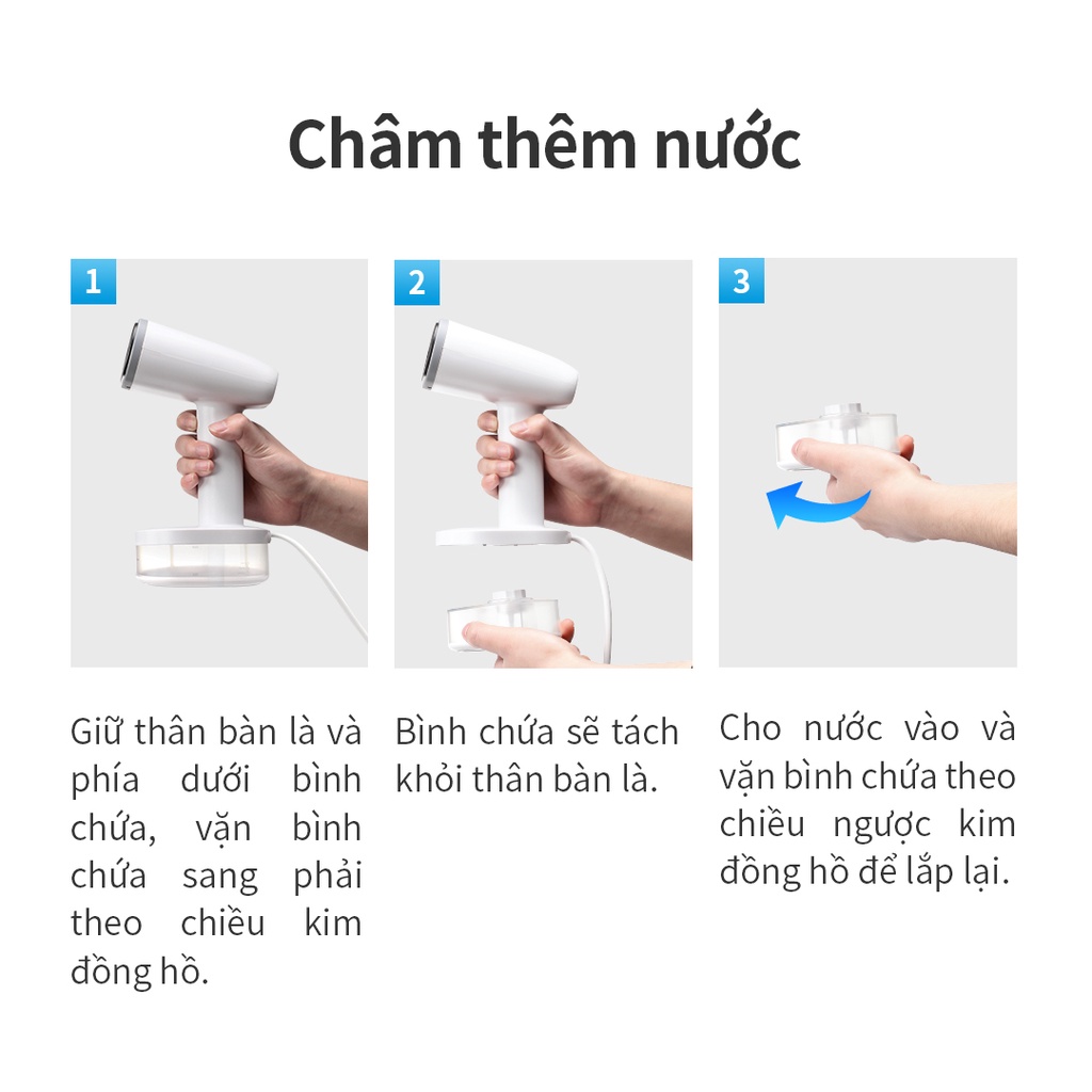 Bàn ủi hơi nước cầm tay Lock&amp;Lock ENI223WHT 1600W - Hàng chính hãng - BH 12 tháng giadungmall