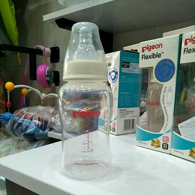 Bình sữa Pigeon PP streamline 120 ml cổ nhỏ( hàng Cty)