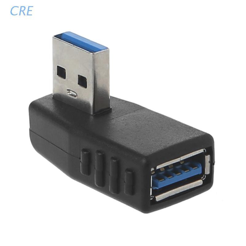 CRE  90˚ Left Right Angled USB 3.0 A Male To Female Connector Adapter For Laptop PC