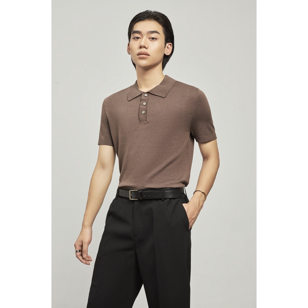Áo polo nam premium nâu Highway  Aston