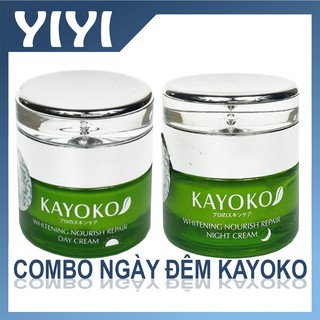 COMBO kem nám Kayoko xanh, cặp kem làm mờ nám Kayoko xanh ngày và đêm, mỹ phẩm kayoko.