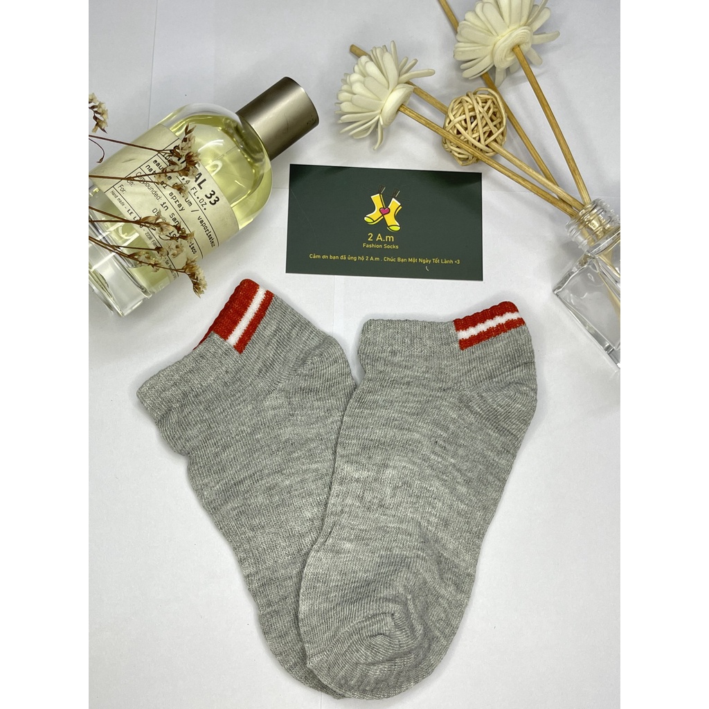 Tất Vớ Cổ Ngắn Nữ Hoạ Tiết Trơn Cổ Màu Thời Trang Unisex Hàn Quốc