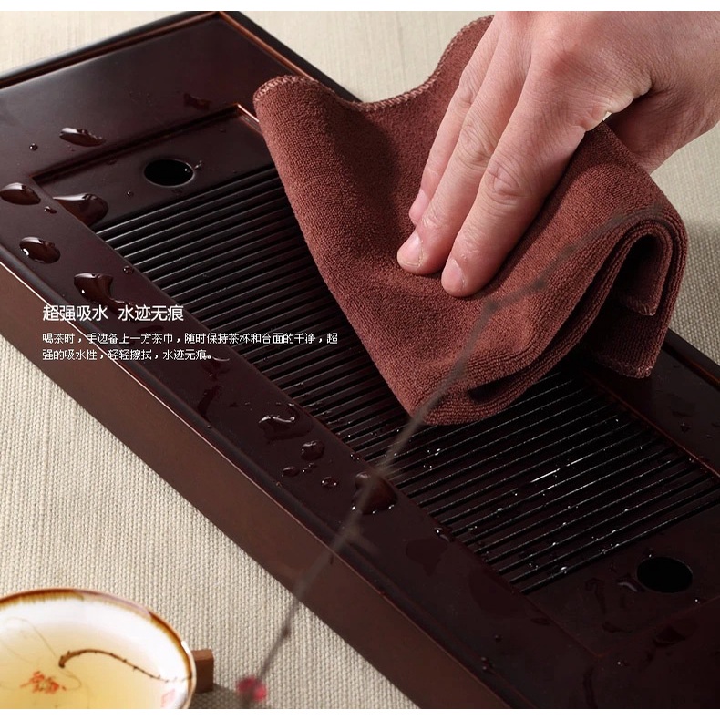 Khăn bông thấm nước-  vải bông- Khăn hút ẩm vệ sinh bề mặt bàn trà, bể kính
