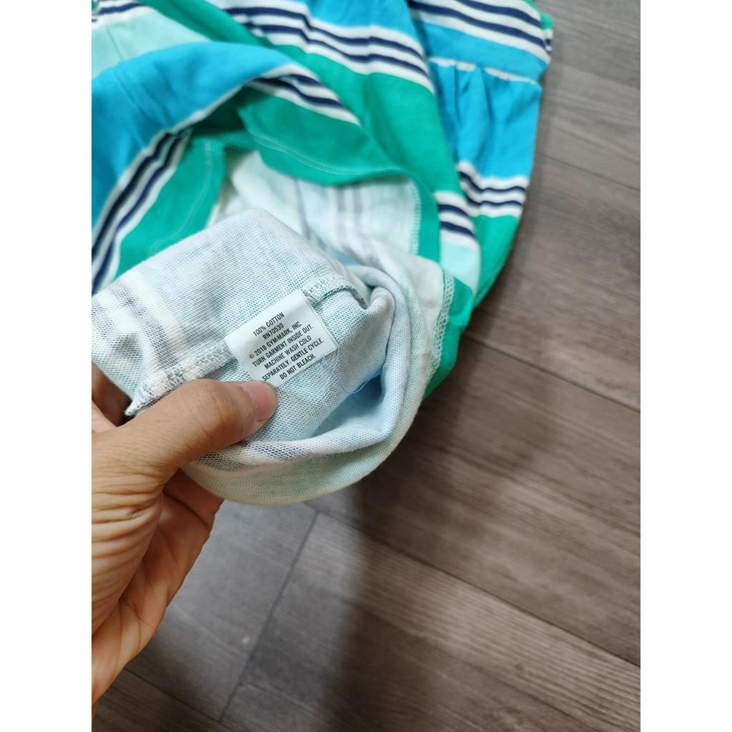 Váy sát nách kẻ xanh bé gái