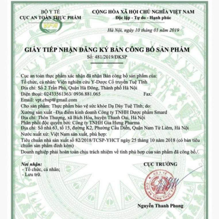 [ HÀNG CHÍNH HÃNG ] DẠ DÀY TUỆ TĨNH – Hỗ trợ giảm viêm loét dạ dày, tá tràng, giảm đau thượng vị (30 viên)