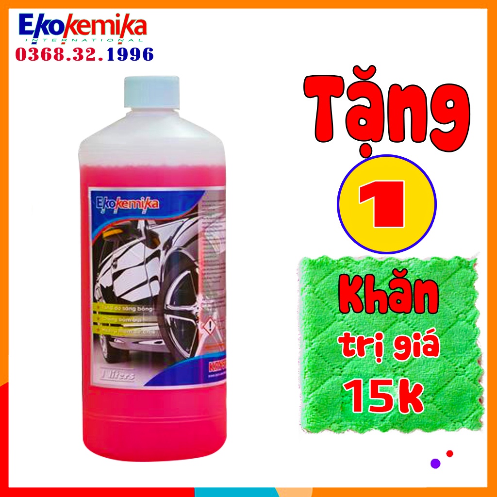 Nước làm bóng nhanh Ekokemika Krystal wax - 1L(HÀNG CHÍNH HÃNG) TẶNG KHĂN LAU ĐA NĂNG