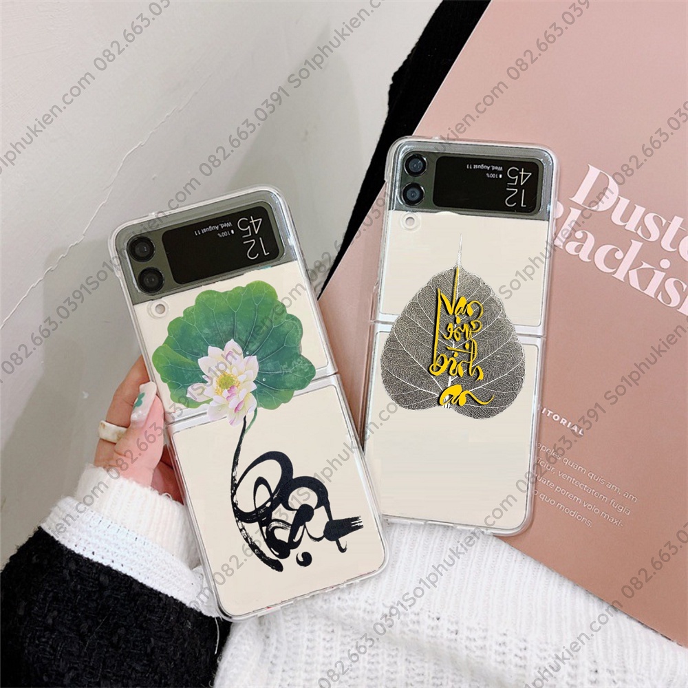 Ốp lưng Samsung Z Flip , Z flip 3 ZFlip 4 dẻo trong hình thư pháp nhiều mẫu đẹp