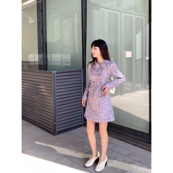 Đầm dạ tweed tiểu thư