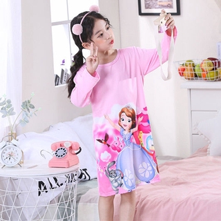 Đầm ngủ in hình hoạt hình dễ thương cho bé gái