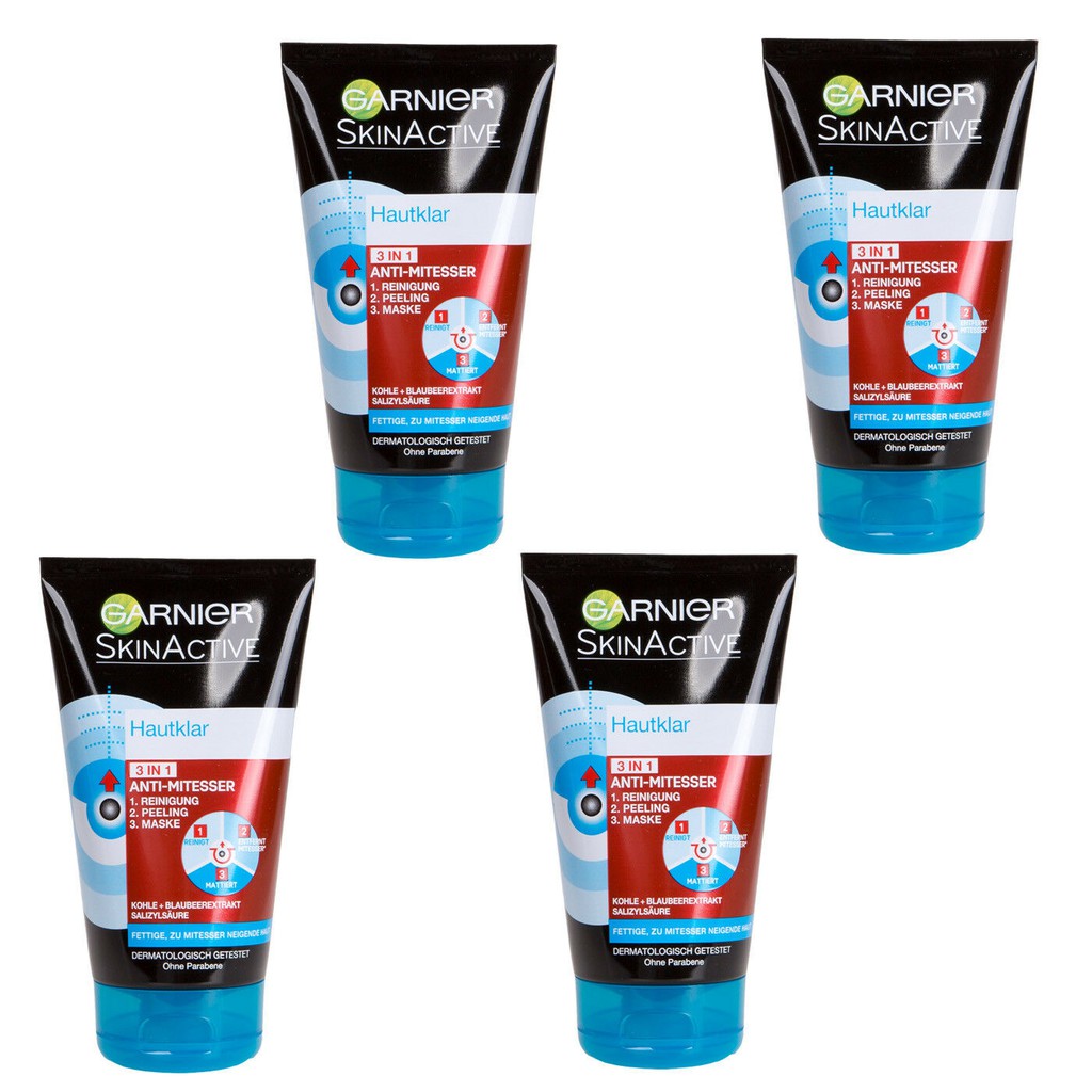 Sữa rửa mặt than hoạt tính Garnier 3in1 150ml chống muộn đầu đen