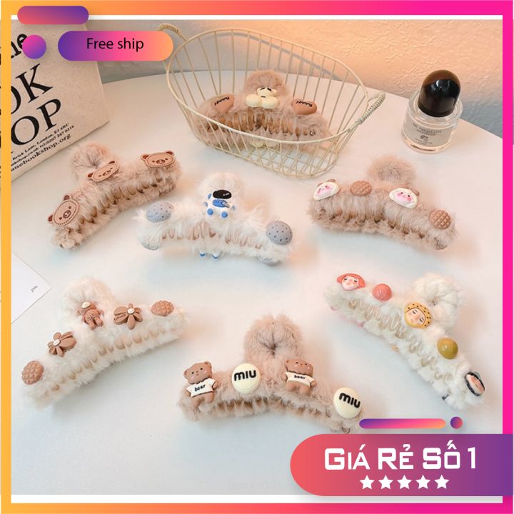 Kẹp Càng Cua Hàn Quốc Chất Lông Siêu Mềm Mịn - Kẹp Gắp Kiểu Mới Siêu Cute Giúp Gắp Tóc Gọn Gàng